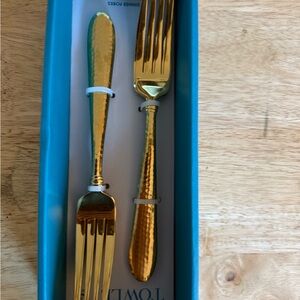 Towle Gold Hammered Flatware Set